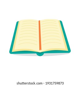Open book for reading, learning. Vector illustration design.