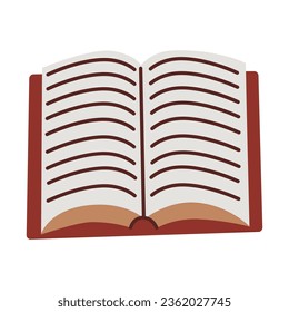 Open book. Reading, library, book club, notebook. Simple vector illustration isolated on white background