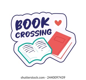 Open book with a red bookmark, vector illustration, sticker design.