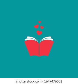 Open Book Red Cover Red Hearts Stock Vector (Royalty Free) 1086413600 ...