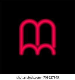 Open Book red glowing neon ui ux icon. Glowing sign logo vector