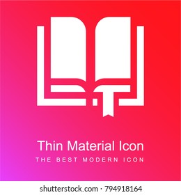 Open book red and pink gradient material white icon minimal design