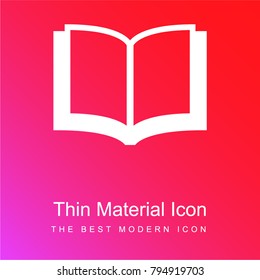 Open book red and pink gradient material white icon minimal design