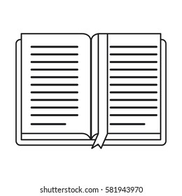 open book school learning library thin line
