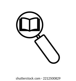 Open book in search line icon illustration. icon illustration related to search. Simple vector design editable.