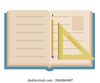 open book with separator over white background, flat style, vector illustration