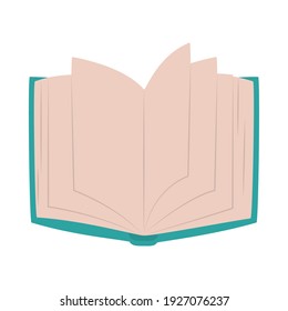 open book showing the pages over white background, flat style, vector illustration