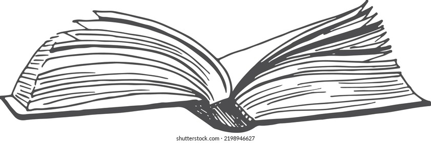 Open Book Side View Engraved Sheets Stock Vector (Royalty Free ...