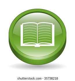 Open Book Sign 3D Icon Button