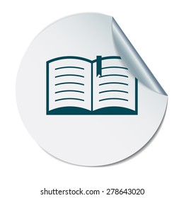 open book sign. Education sign, symbol icon book with a bookmark or notebook .