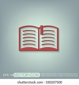 open book sign. Education sign, symbol icon book with a bookmark or notebook .