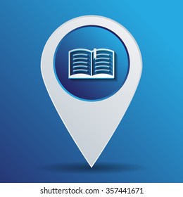 open book sign. Education sign, symbol icon book with a bookmark or notebook .