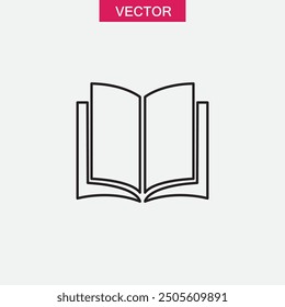 open book sign icon, Book icon linear illustration for web and app on white background..eps