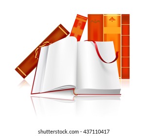 open book with sign. vector illustration