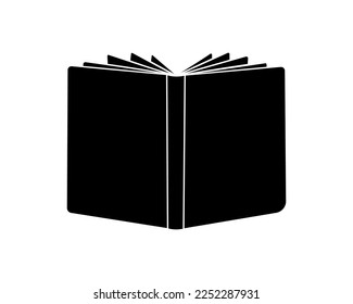 Open book silhouette. Education symbol. Book silhouette. Library, books shop icon. Vector illustration