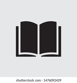 Open Book silhouette, flat vector icon, sign