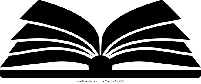 Open Book Silhouette Icon sign symbol logo isolated vector