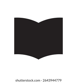 Open book silhouette vector. Clean black vector of an open book, ideal for reading or education themes.