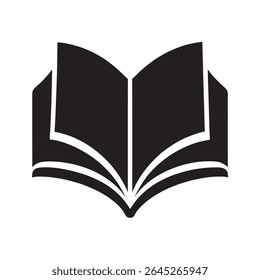 Open Book Silhouette Vector Design Illustration
