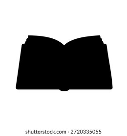Abrir livro silhueta vetor plano projeto de ilustração.