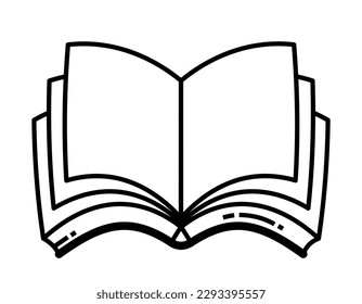 open book simple icon, linear, education, vector illustration 