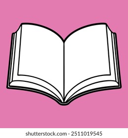 open book simple outline in colorful background