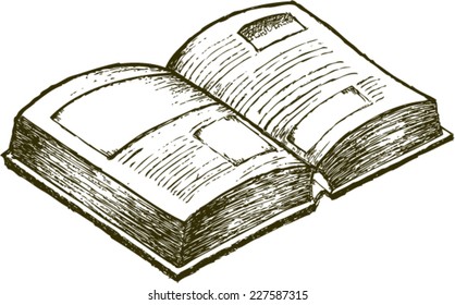 open book, sketch