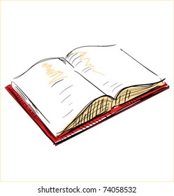 Open book sketch color icon