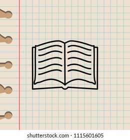 open book sketch icon. Element of education icon for mobile concept and web apps. Outline open book sketch icon can be used for web and mobile on school notebook