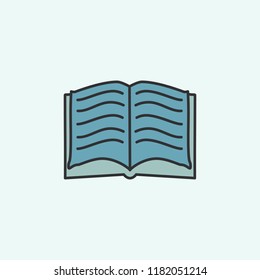 open book sketch icon. Element of education icon for mobile concept and web apps. Field outline open book sketch icon can be used for web and mobile on blue background