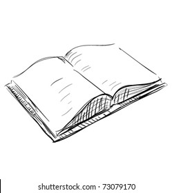 Open Book Sketch Icon Illustration