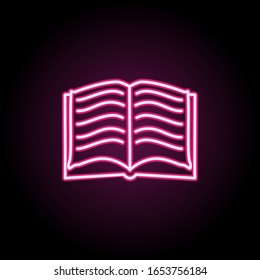 Open book sketch neon icon. Simple thin line, outline vector of education icons for ui and ux, website or mobile application