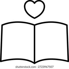 Libro abierto con el símbolo del corazón Pequeño