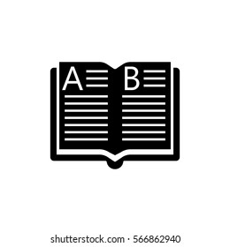 Open book solid icon, education and school element, learning vector graphics, a filled pattern on a white background, eps 10.