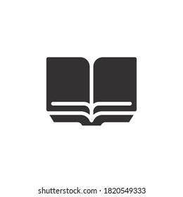 Open book solid icon. Read magazine, booklet and encyclopedia symbol. Documents reader logo for web and mobile app. Library or book store sign. Vector illustration. design on white background. EPS 10