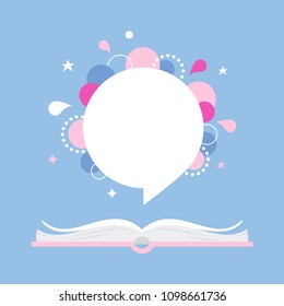 Open Book with Space for Quote or Phrase. Vector Design.