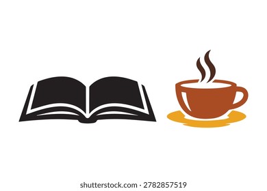 Open Book and Steaming Coffee Cup Icon