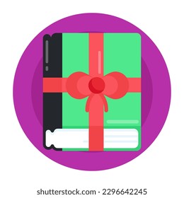 An open book for study, flat icon