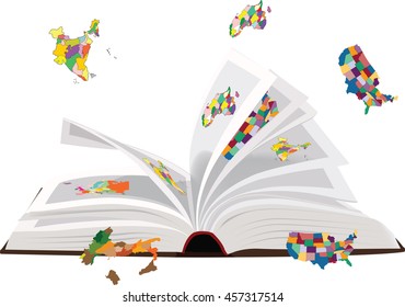 open book for the study of geography
