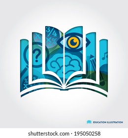 open book symbol education concept vector illustration