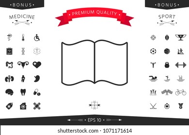 Open book symbol icon