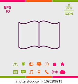 Open book symbol icon