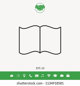 Open book symbol icon