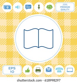 Open book symbol icon