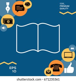 Open book symbol icon