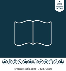 Open book symbol icon