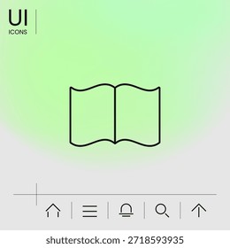 Open book symbol icon, elements for your design