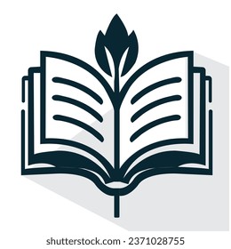 open book symbol for literature. Open book literature flat illustration in a vector vector for the web.