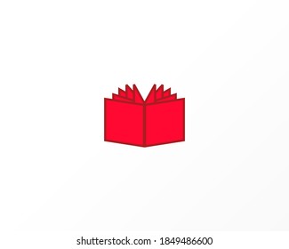 Open book symbol logo design icon