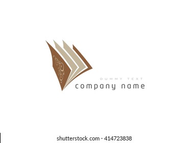  Open book symbol. logo design, stationery